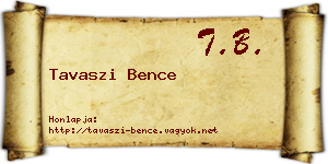 Tavaszi Bence névjegykártya